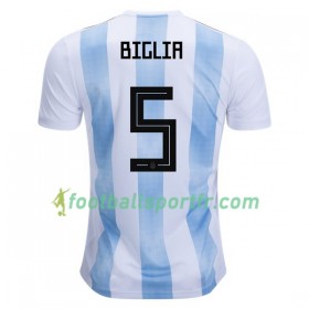 Tenue Argentine Biglia 5 Domicile Coupe du monde 2018 Maillot de Foot